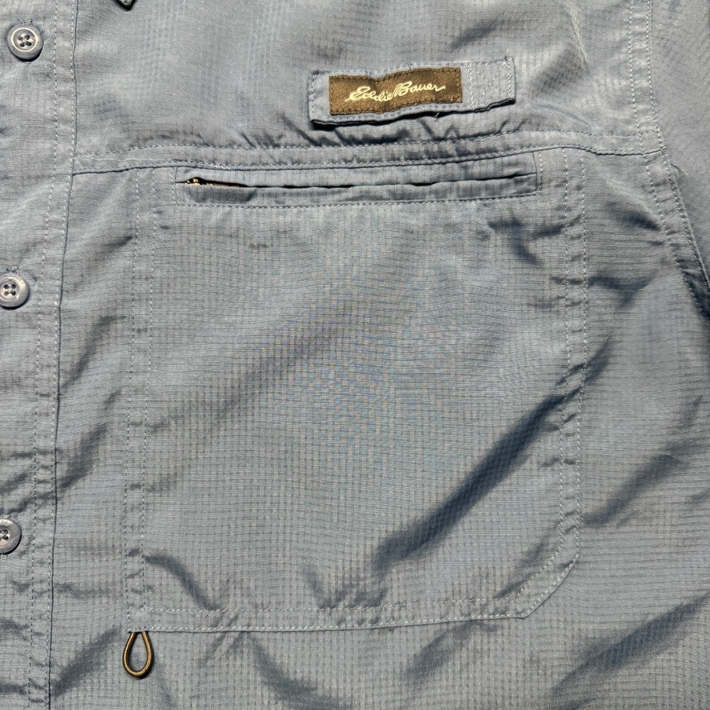 Eddie Bauer Short Sleeve Button Up Vented Outdoors Shirt Blue Men's‎ Size XXL - Picture 3 of 9